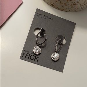 Nordstrom rack CZ hoop drop earrings